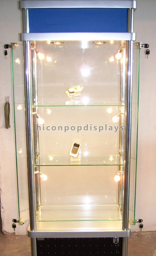 Настил освещая стеклянные блоки индикатора гондолы магазина розничной торговли шкафа дисплея изготовленные на заказ