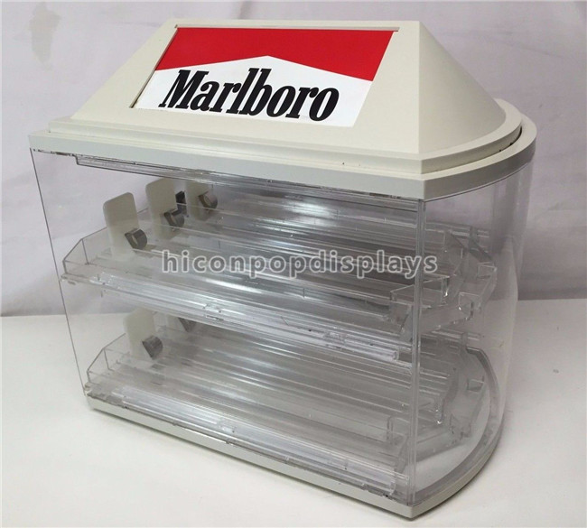 Винтажный акриловый витринный шкаф прозрачные отполированные 2 сигареты Марльборо - наслоенный
