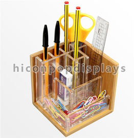Китай Ручка деревянных стеллажей для выставки товаров канцелярских принадлежностей Кунтертоп акриловые деревянные/выставочная витрина ножа поставщик