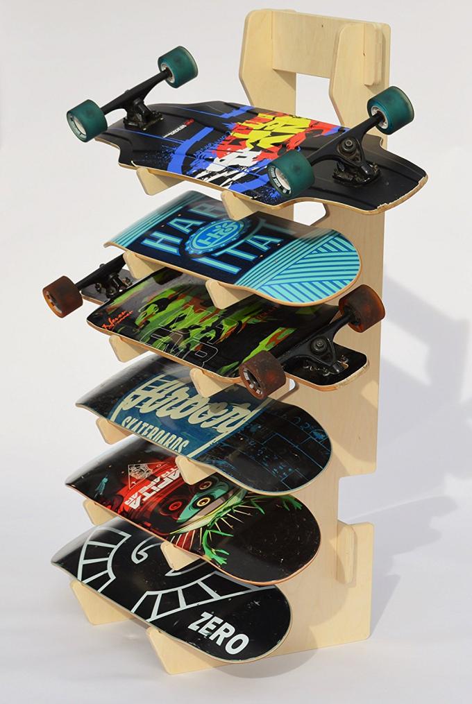 Дисплей шкафа скейтборда пола стеллажей для выставки товаров изготовленного на заказ логотипа деревянный для магазина розничной торговли