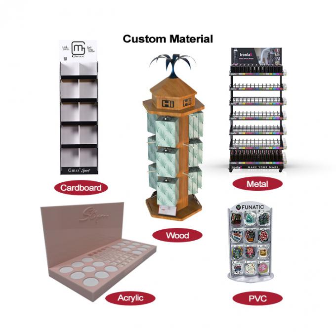 5-уровневая деревянная стойка для дисплеев Custom Brand Graphic For Retail Shop
